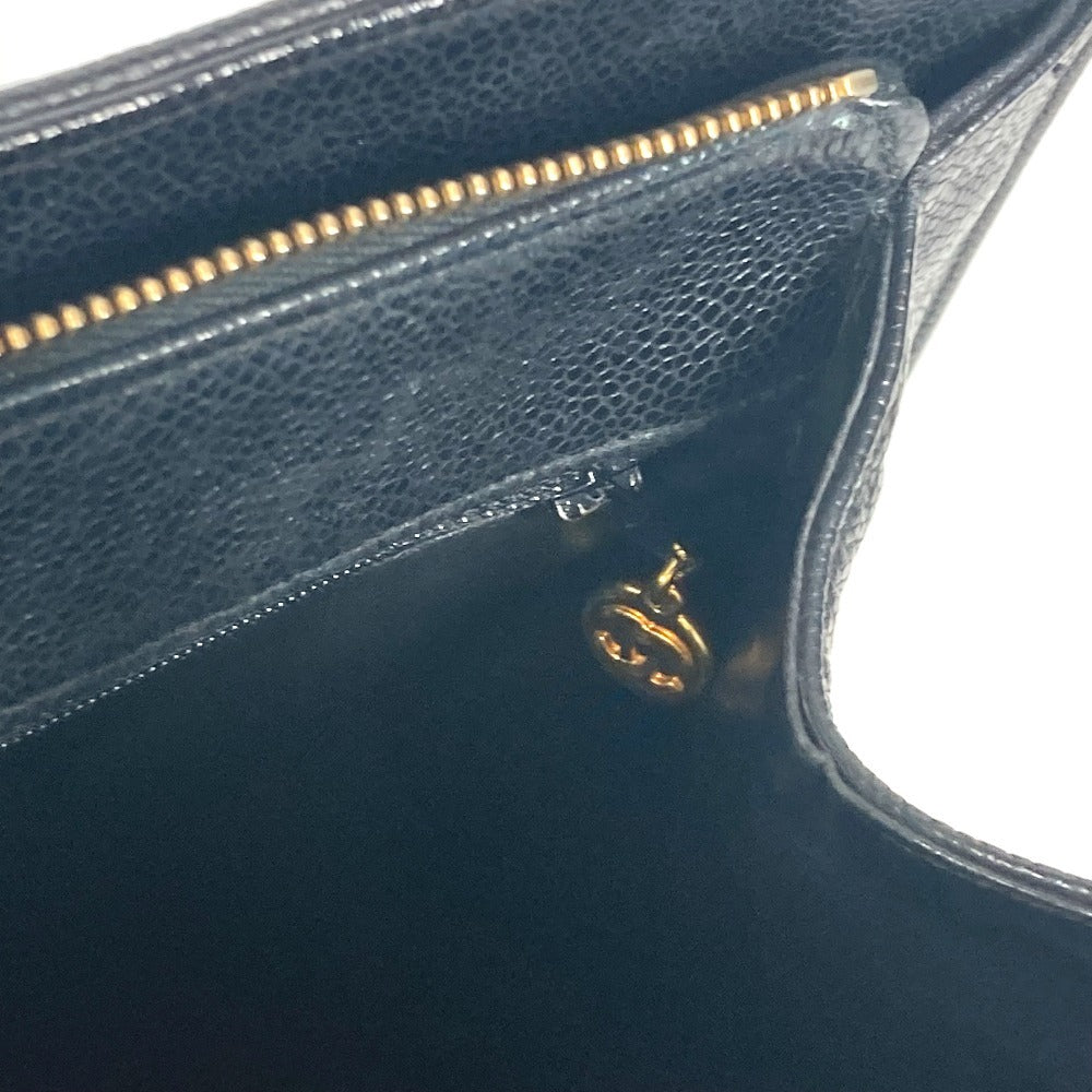 CHANEL Handbag Caviar skin black vintage Vstitch Cocoball Women Used Authentic