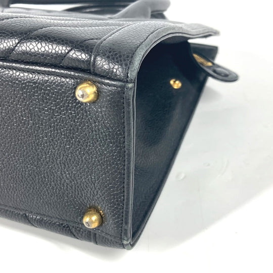 CHANEL Handbag Caviar skin black vintage Vstitch Cocoball Women Used Authentic