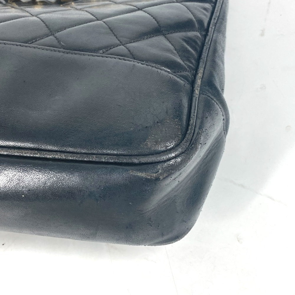 CHANEL Shoulder Bag lambskin black vintage Matelasse quilting CC COCO Mark logo Women Used Authentic