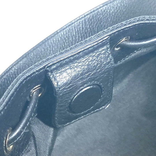 BVLGARI Shoulder Bag Leather / canvas black Logo mania Women Used Authentic