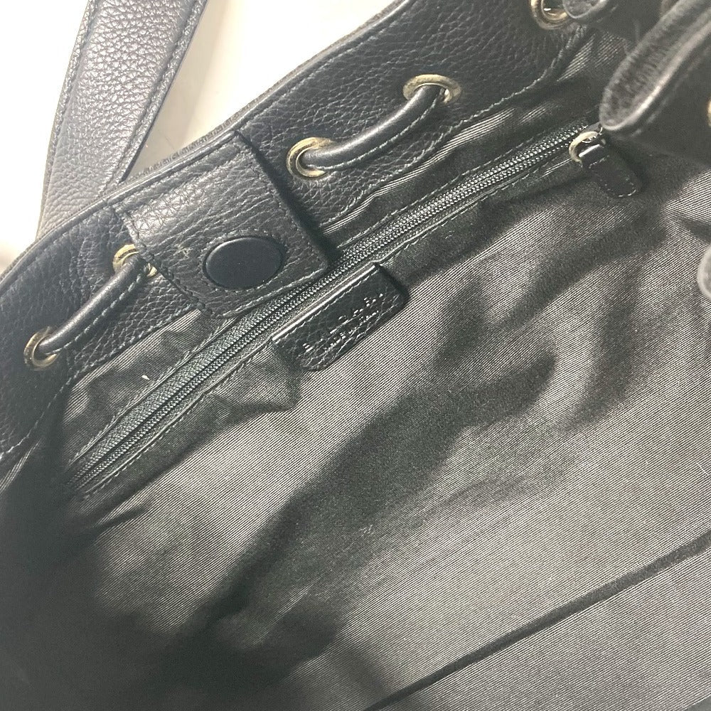 BVLGARI Shoulder Bag Leather / canvas black Logo mania Women Used Authentic