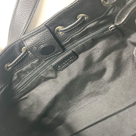 BVLGARI Shoulder Bag Leather / canvas black Logo mania Women Used Authentic