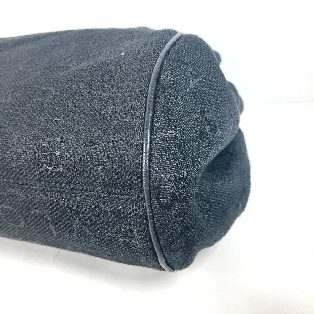 BVLGARI Shoulder Bag Leather / canvas black Logo mania Women Used Authentic