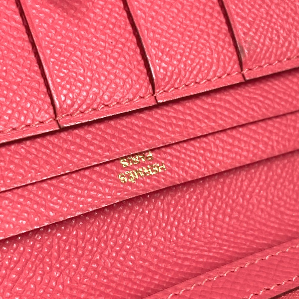 HERMES Long Wallet Purse Epsom pink H logo Beansufla unisex(Unisex) Used Authentic