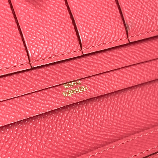 HERMES Long Wallet Purse Epsom pink H logo Beansufla unisex(Unisex) Used Authentic