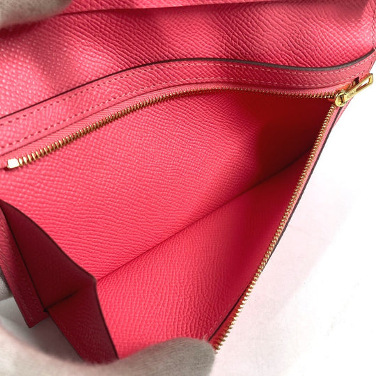 HERMES Long Wallet Purse Epsom pink H logo Beansufla unisex(Unisex) Used Authentic