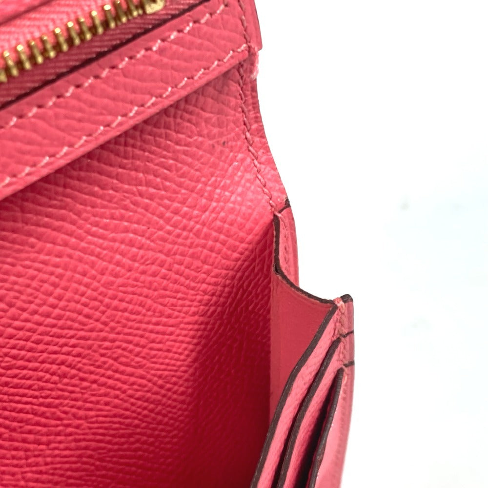 HERMES Long Wallet Purse Epsom pink H logo Beansufla unisex(Unisex) Used Authentic