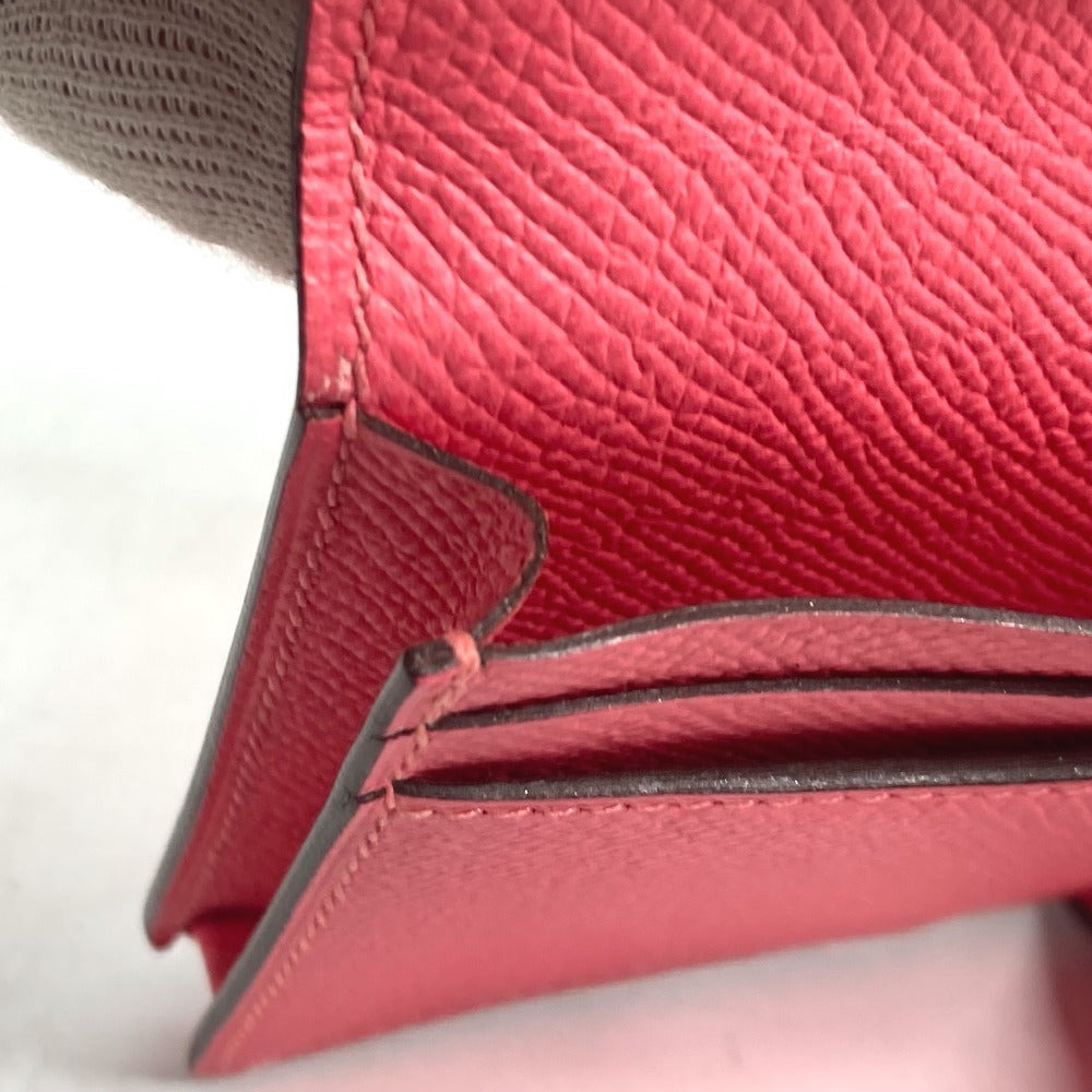 HERMES Long Wallet Purse Epsom pink H logo Beansufla unisex(Unisex) Used Authentic