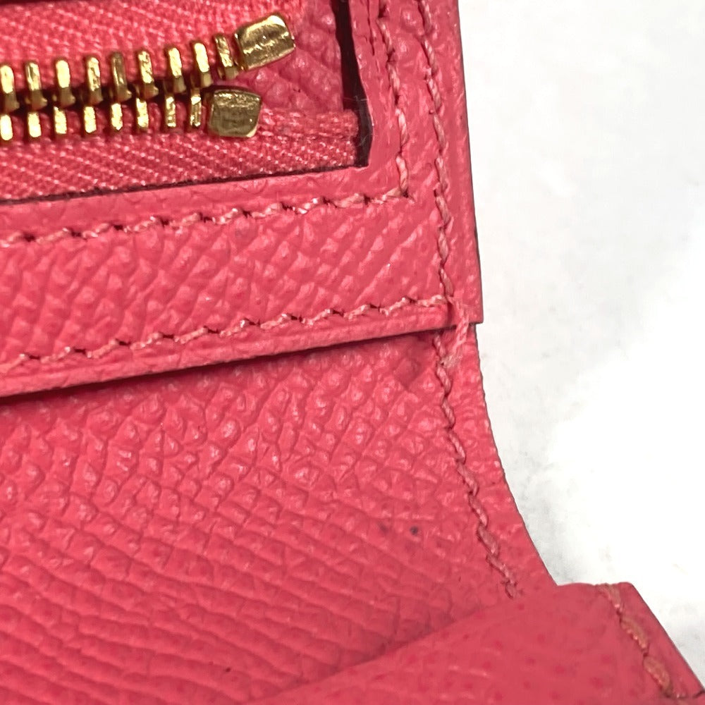 HERMES Long Wallet Purse Epsom pink H logo Beansufla unisex(Unisex) Used Authentic