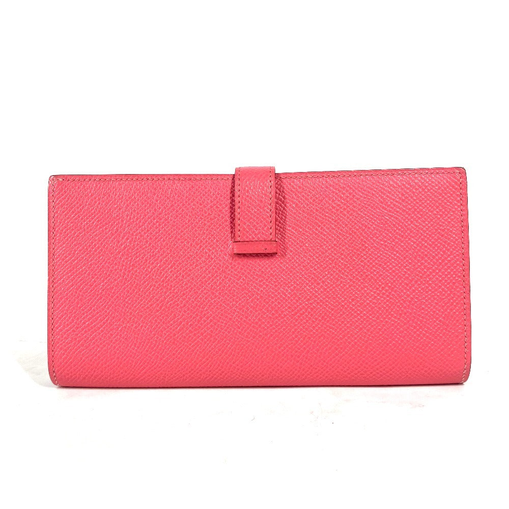 HERMES Long Wallet Purse Epsom pink H logo Beansufla unisex(Unisex) Used Authentic