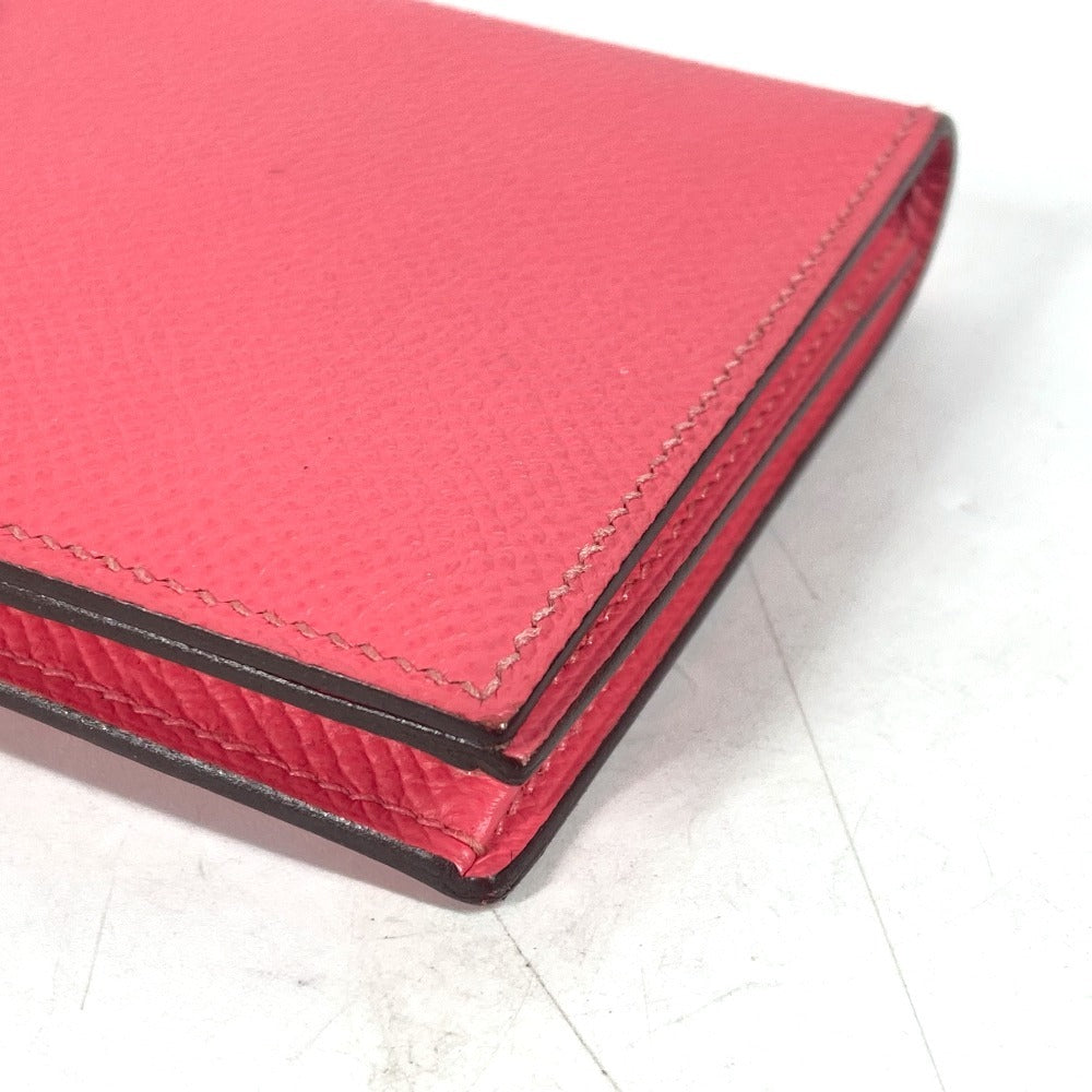 HERMES Long Wallet Purse Epsom pink H logo Beansufla unisex(Unisex) Used Authentic