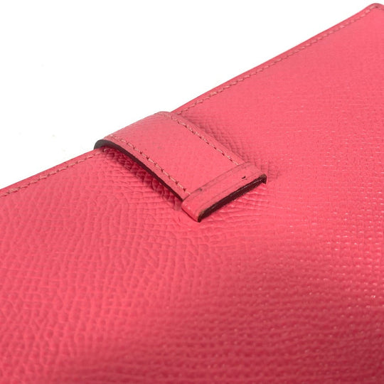 HERMES Long Wallet Purse Epsom pink H logo Beansufla unisex(Unisex) Used Authentic