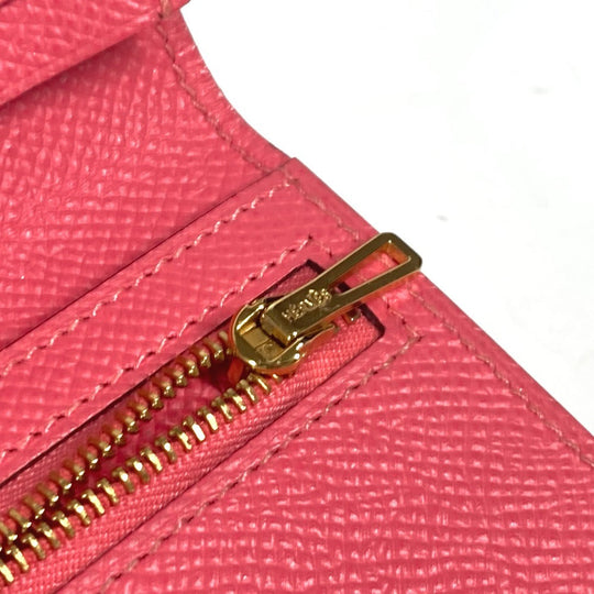 HERMES Long Wallet Purse Epsom pink H logo Beansufla unisex(Unisex) Used Authentic