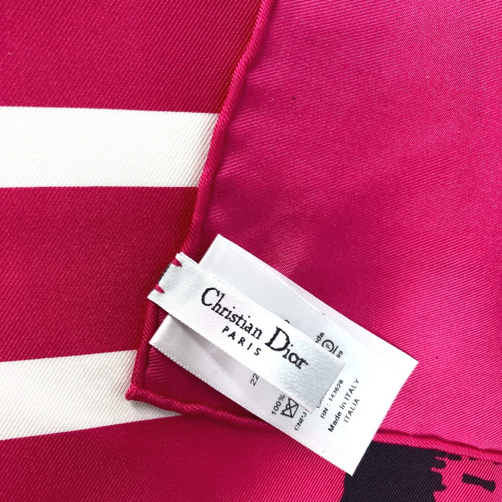 Dior scarf 22ANP090I610 silk pink Butterfly butterfly Women Used Authentic