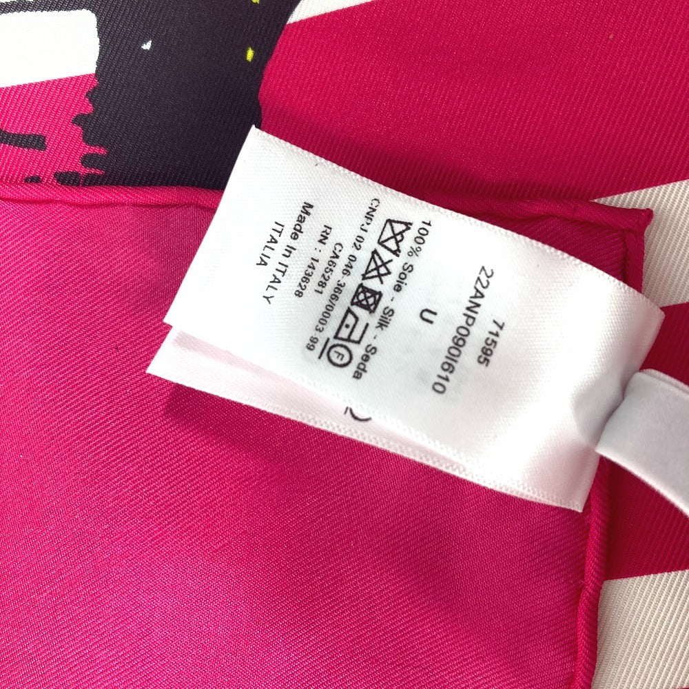 Dior scarf 22ANP090I610 silk pink Butterfly butterfly Women Used Authentic