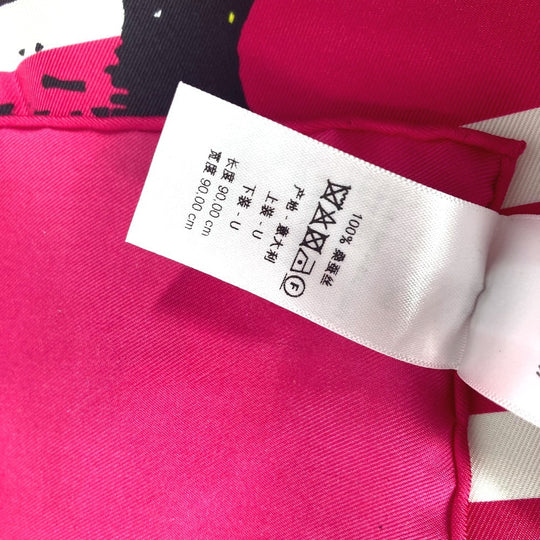 Dior scarf 22ANP090I610 silk pink Butterfly butterfly Women Used Authentic