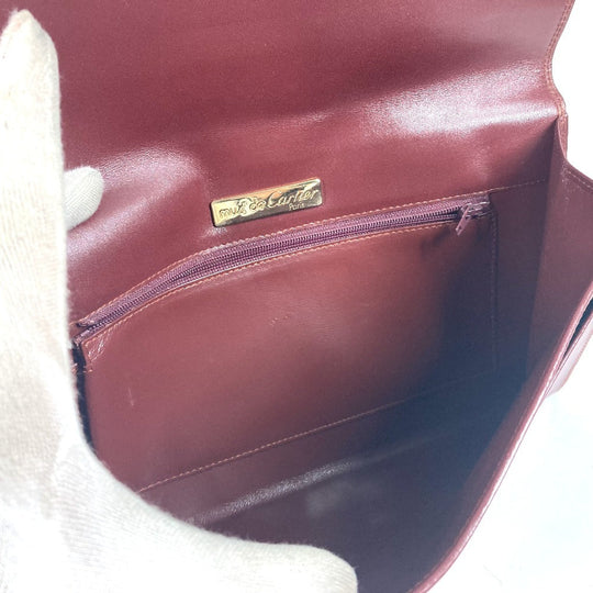CARTIER Clutch bag leather Bordeaux logo Must Line unisex(Unisex) Used Authentic