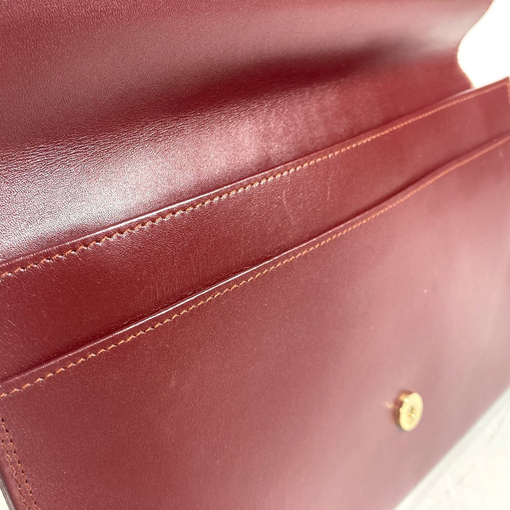 CARTIER Clutch bag leather Bordeaux logo Must Line unisex(Unisex) Used Authentic