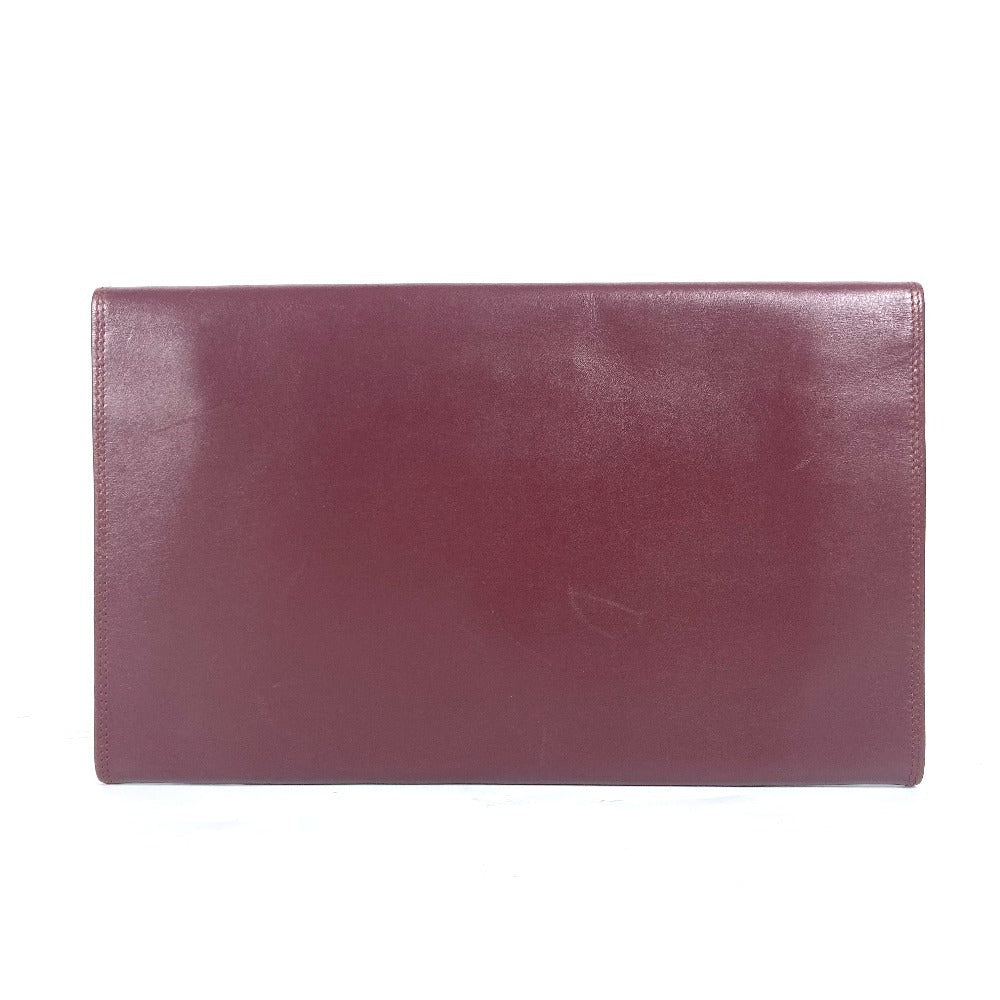 CARTIER Clutch bag leather Bordeaux logo Must Line unisex(Unisex) Used Authentic