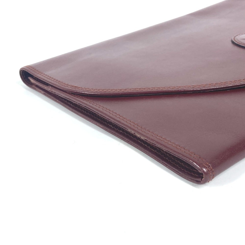 CARTIER Clutch bag leather Bordeaux logo Must Line unisex(Unisex) Used Authentic