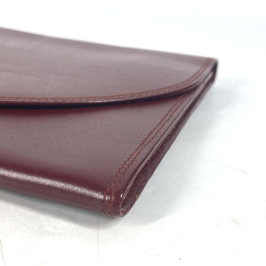 CARTIER Clutch bag leather Bordeaux logo Must Line unisex(Unisex) Used Authentic