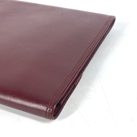 CARTIER Clutch bag leather Bordeaux logo Must Line unisex(Unisex) Used Authentic