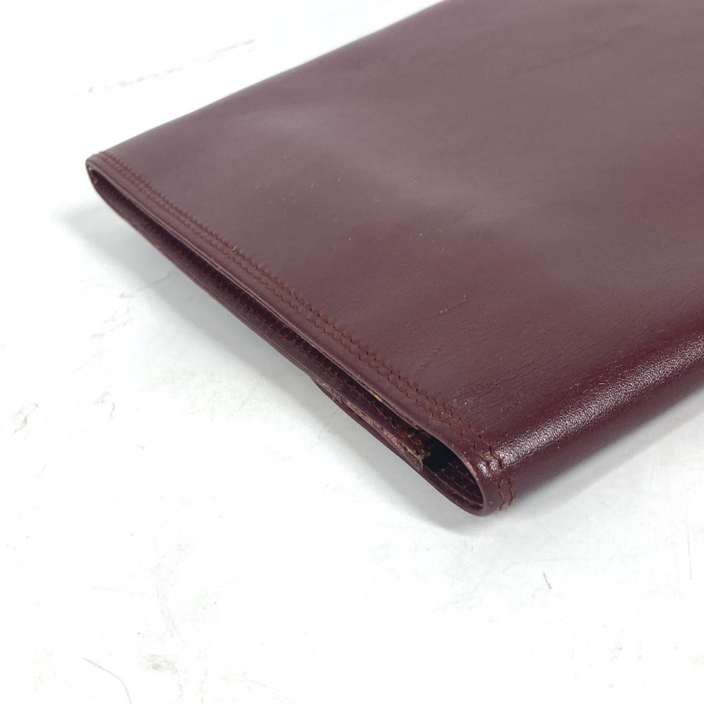 CARTIER Clutch bag leather Bordeaux logo Must Line unisex(Unisex) Used Authentic