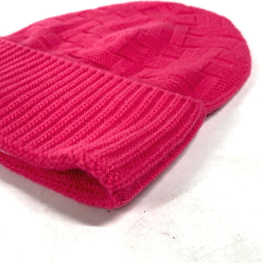 HERMES Knit hat wool pink Serie H logo fragrance Women M Used Authentic