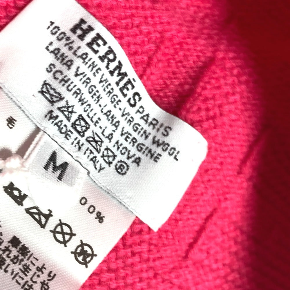 HERMES Knit hat wool pink Serie H logo fragrance Women M Used Authentic