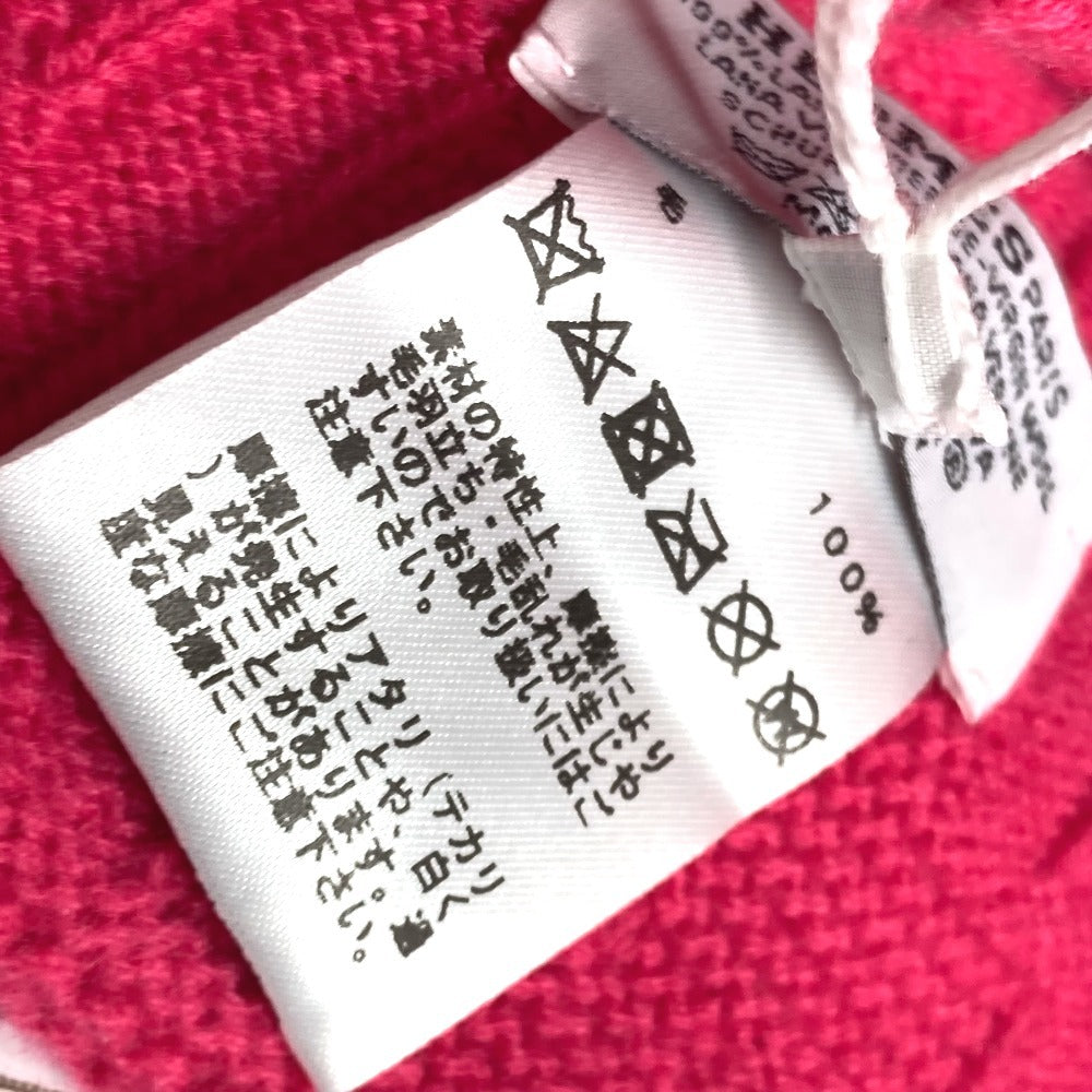 HERMES Knit hat wool pink Serie H logo fragrance Women M Used Authentic