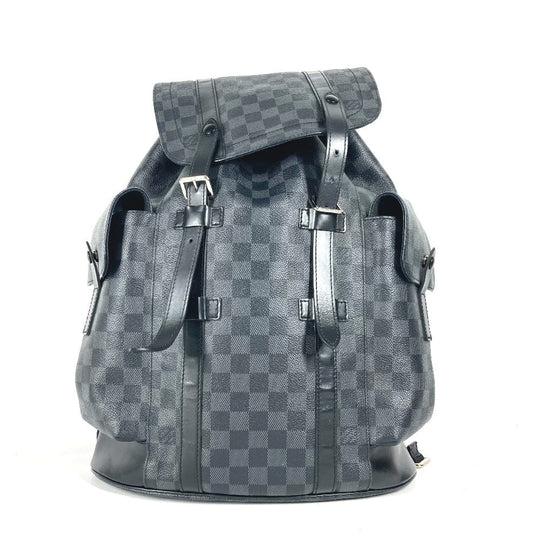 LOUIS VUITTON Backpack N41379 Damier Grafitto Canvas black Damier Grafitte Christopher MM mens Used Authentic
