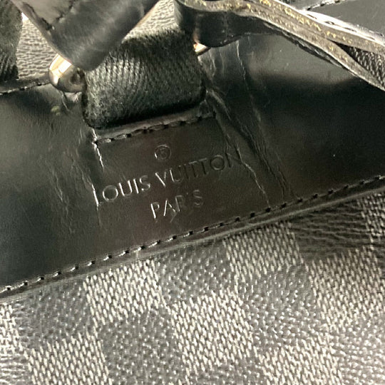 LOUIS VUITTON Backpack N41379 Damier Grafitto Canvas black Damier Grafitte Christopher MM mens Used Authentic