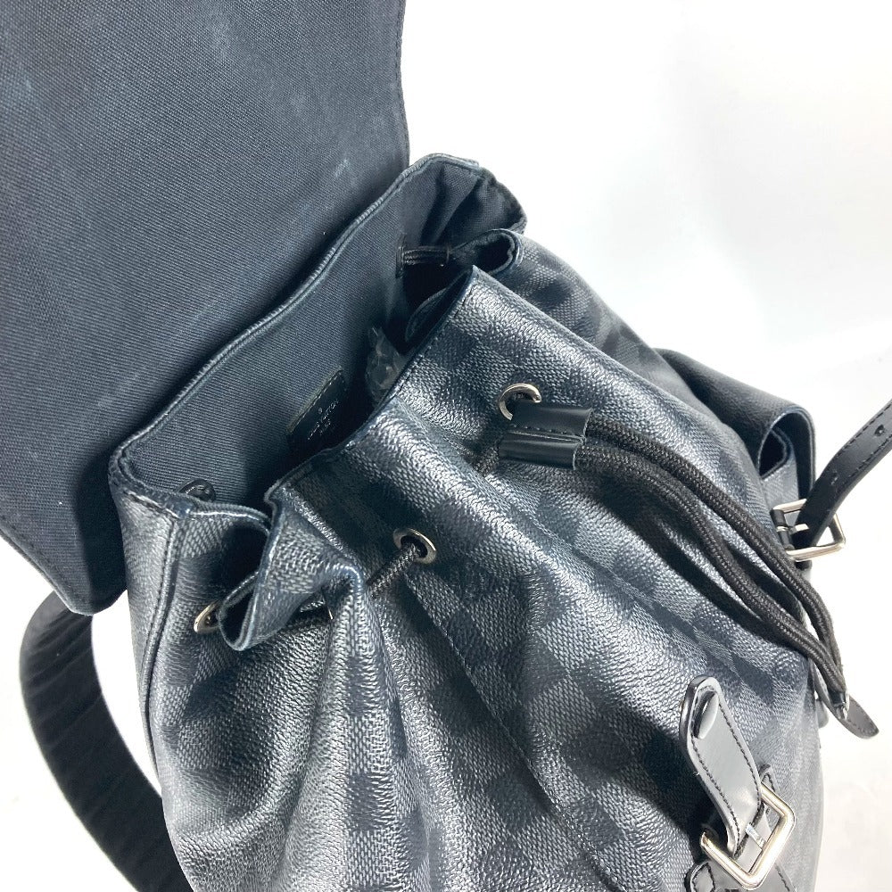 LOUIS VUITTON Backpack N41379 Damier Grafitto Canvas black Damier Grafitte Christopher MM mens Used Authentic
