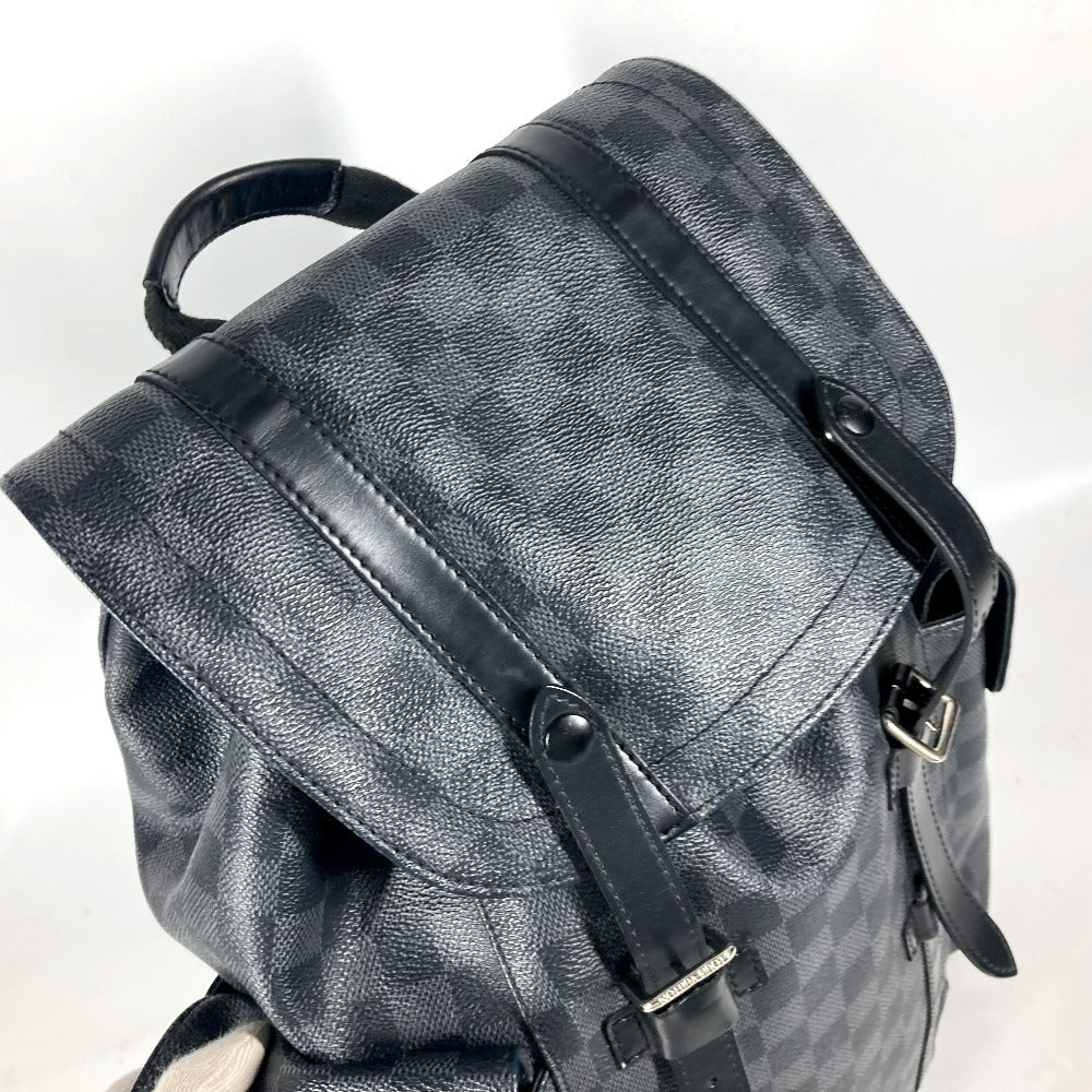 LOUIS VUITTON Backpack N41379 Damier Grafitto Canvas black Damier Grafitte Christopher MM mens Used Authentic