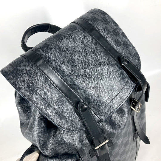 LOUIS VUITTON Backpack N41379 Damier Grafitto Canvas black Damier Grafitte Christopher MM mens Used Authentic