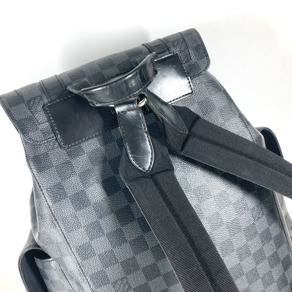 LOUIS VUITTON Backpack N41379 Damier Grafitto Canvas black Damier Grafitte Christopher MM mens Used Authentic