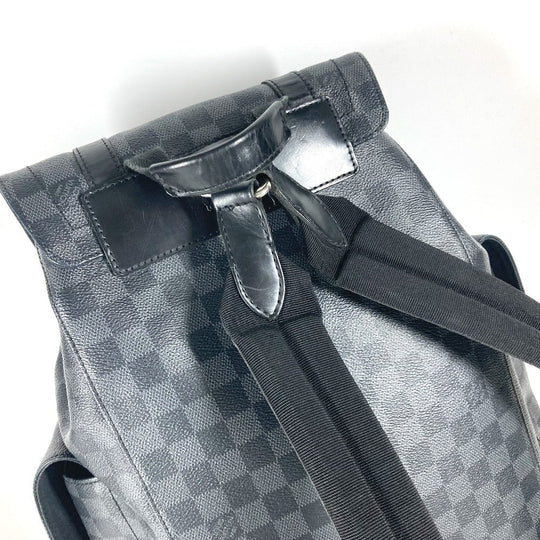 LOUIS VUITTON Backpack N41379 Damier Grafitto Canvas black Damier Grafitte Christopher MM mens Used Authentic