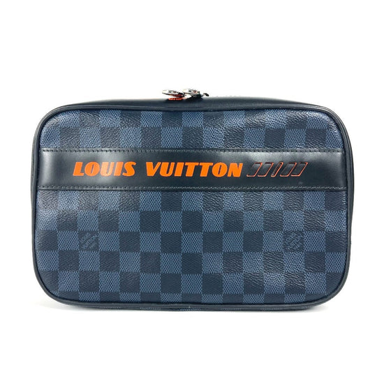 LOUIS VUITTON Pouch N60245 Damier Cobalt Canvas Navy Damier Cobalt True Toilet GM