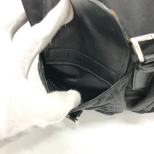 PRADA Shoulder Bag 1BC005 Nylon, Pony black Triangle logo plate Women Used Authentic