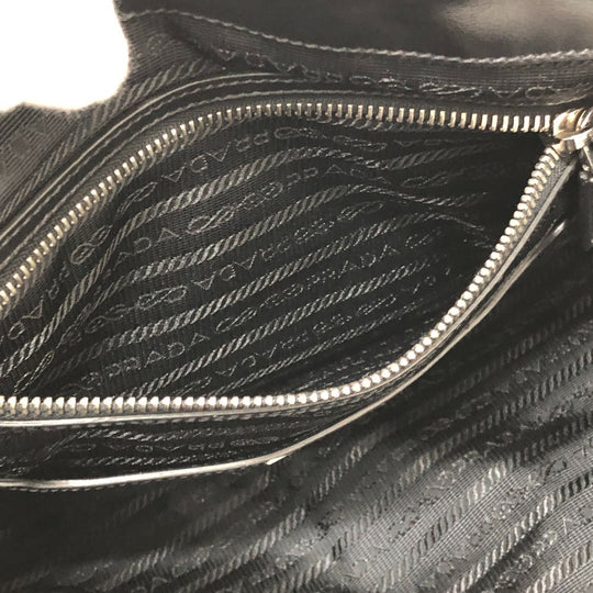 PRADA Shoulder Bag 1BC005 Nylon, Pony black Triangle logo plate Women Used Authentic