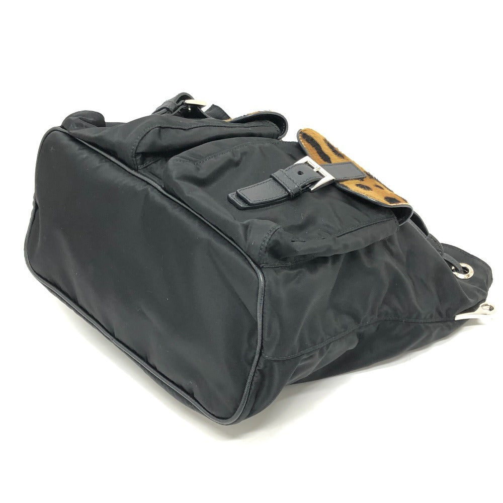 PRADA Shoulder Bag 1BC005 Nylon, Pony black Triangle logo plate Women Used Authentic