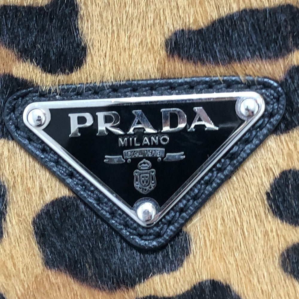 PRADA Shoulder Bag 1BC005 Nylon, Pony black Triangle logo plate Women Used Authentic