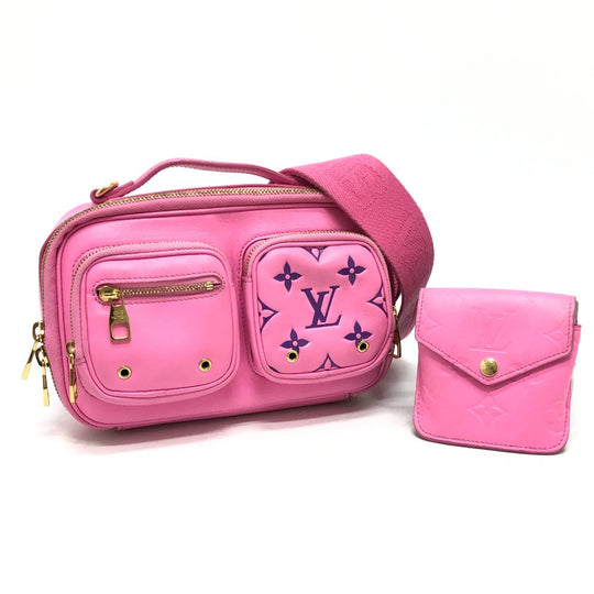 LOUIS VUITTON Shoulder Bag M59244 leather pink utility Cross Sling Bag Women Used Authentic