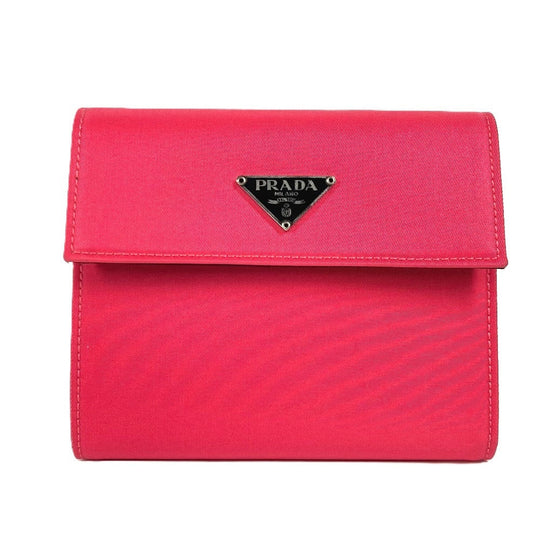 PRADA Trifold wallet M170 Leather / nylon pink Triangle logo plate