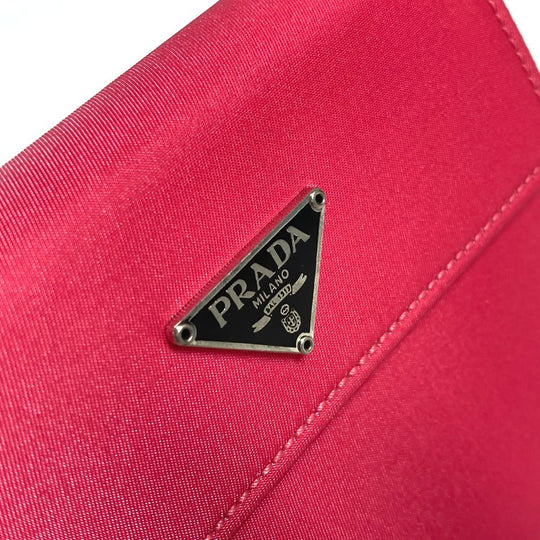 PRADA Trifold wallet M170 Leather / nylon pink Triangle logo plate