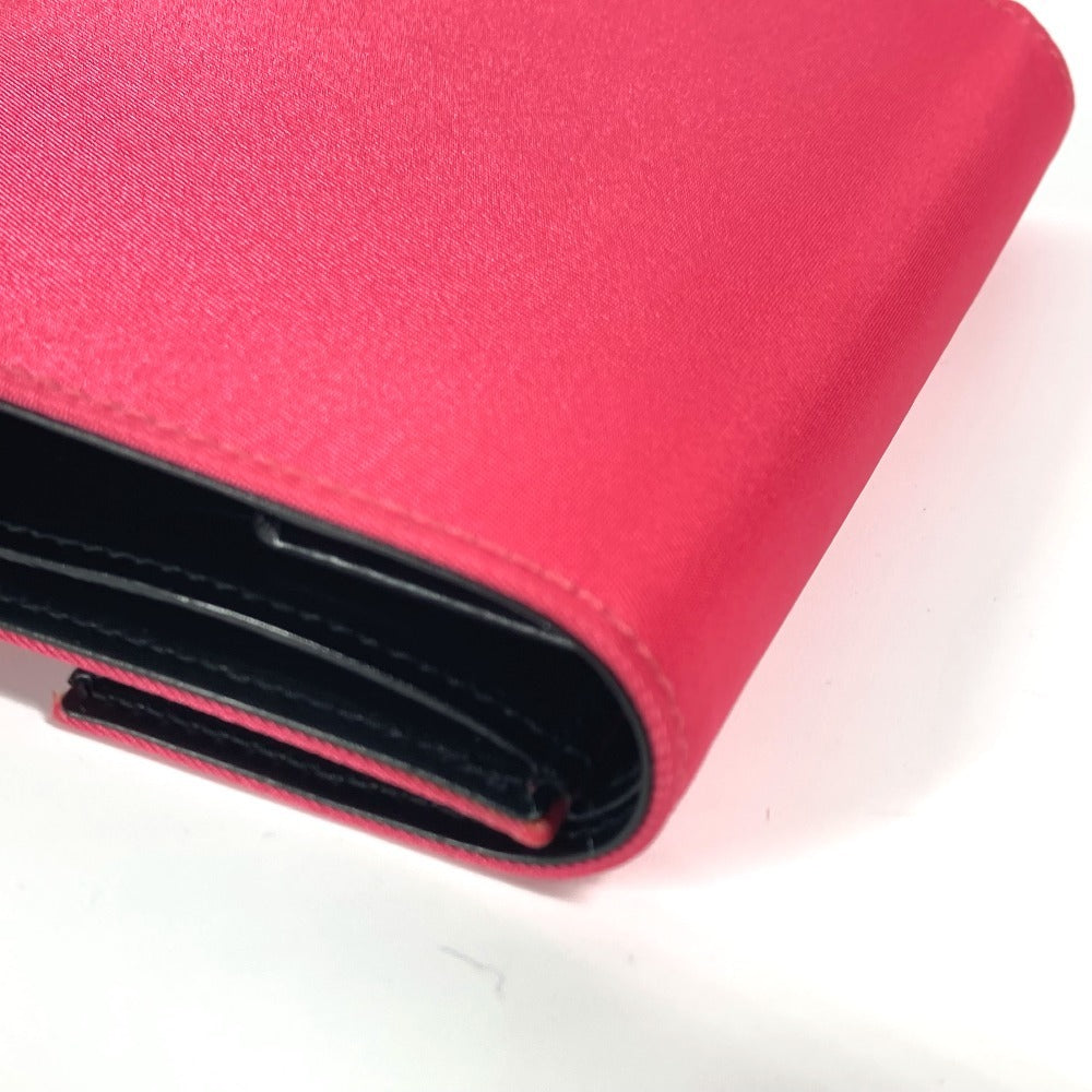 PRADA Trifold wallet M170 Leather / nylon pink Triangle logo plate