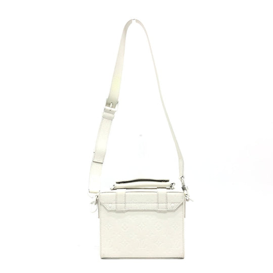 LOUIS VUITTON Handbag M57407 Taurillon Clemence Leather white Virgil abloh Flap Soft Trunk Messenger mens Used Authentic