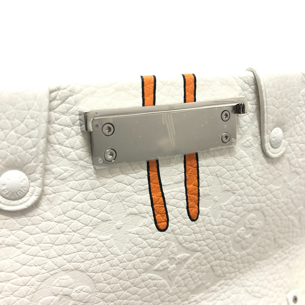 LOUIS VUITTON Handbag M57407 Taurillon Clemence Leather white Virgil abloh Flap Soft Trunk Messenger mens Used Authentic
