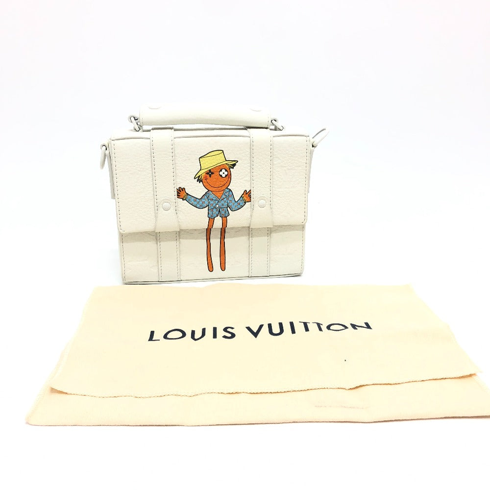 LOUIS VUITTON Handbag M57407 Taurillon Clemence Leather white Virgil abloh Flap Soft Trunk Messenger mens Used Authentic