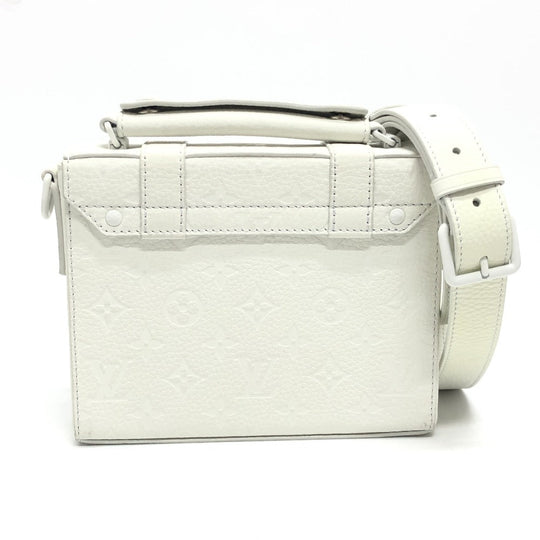 LOUIS VUITTON Handbag M57407 Taurillon Clemence Leather white Virgil abloh Flap Soft Trunk Messenger mens Used Authentic